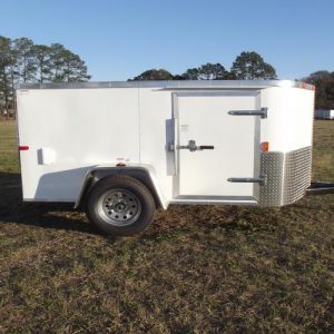 6x8 Single Axle Plus 2 Foot V Nose - 4 Foot Int Height