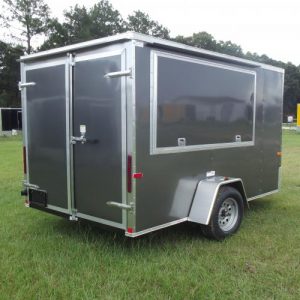 6x10 Single Axle Concession Trailer - White Vinyl Interior