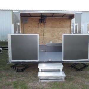 6x10 Single Axle - Stage Trailer w/ Fold Up Handrails - Removable Hitch
