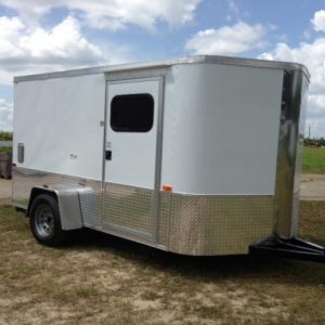 6x10 WHITE Single Axle Motorcycle Trailer - 6'3 Height