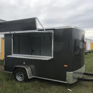6x10 Single Axle Concession Trailer - Aluminum Interior - Removable Hitch - Marquee Sign