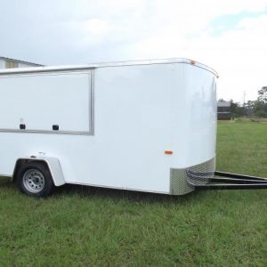 7x12 Single Axle Vending Trailer - White Vinyl Interior