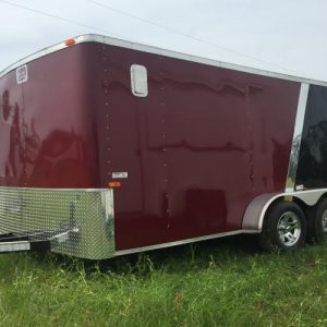7x14 Tandem - Motorcycle Trailer - Cabinets - E Track - Rubber Flooring
