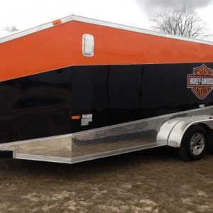 7x14 Tandem Axle Tri-Colored Custom Motorcycle Trailer