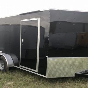 7x14 Tandem Axle - Black In Color - 16 Inch On Center Framing - All LED Lights - 6 Foot 3 Inch