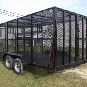 7x16 Aluminum Can Trailer - Mesh Floor, Sides, Roof