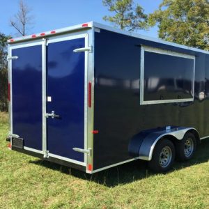 7 x 16 Tandem Concession - Alum Walls & Ceiling - Insulation - 7 Foot Height