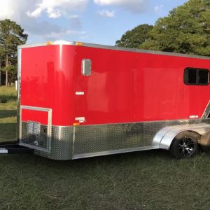 7x16 T/A Custom Motorcycle Trailer - Torsion Axles - Windows - 6 Foot 6 ceiling - Electrical