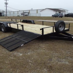 7x24 Tandem Dropped 5200# Axles - 4 Foot Side Ramp