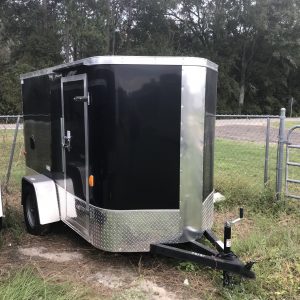 5x8 Single Axle Motorcycle Hauler - 4 Tie Downs - Wheel Chock - 5 Foot 6 Height
