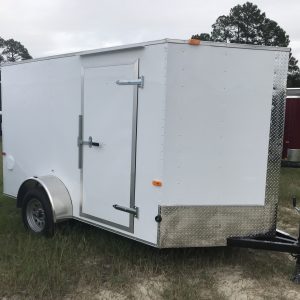 6x10 Single Axle - Ramp Door - 32'' Bar Lock Side Door