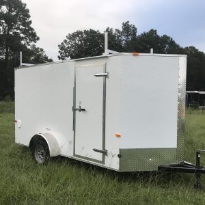 6x12 Single Axle Trailer - 16 Inch On Center Framing - 6 Foot 6 Inch Height - Ladder Racks