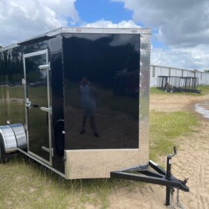 6x12 Single Axle - Ramp Door - 32'' Bar Lock Side Door