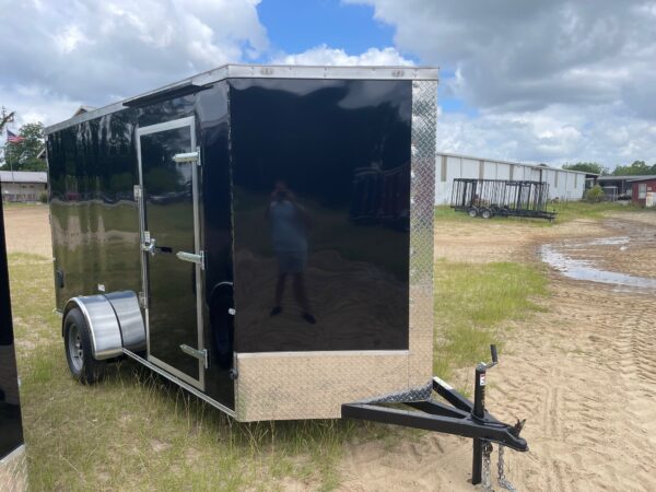 6x12 Single Axle - Ramp Door - 32'' Bar Lock Side Door