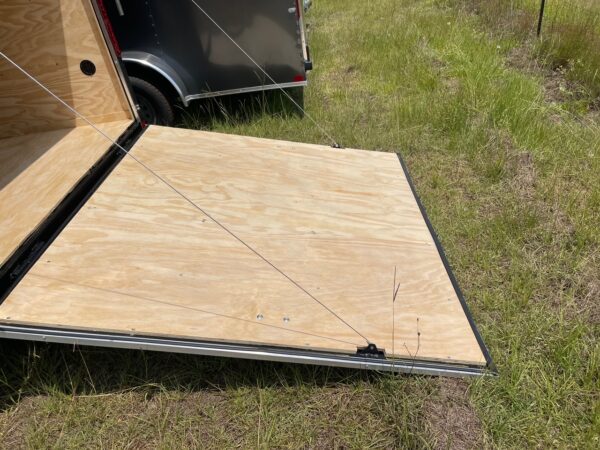 7×12 Tandem Axle Cargo Trailer – 16” On Center Floors, walls, and roof – Ramp Door – Side Door – Charcoal Gray - Image 4