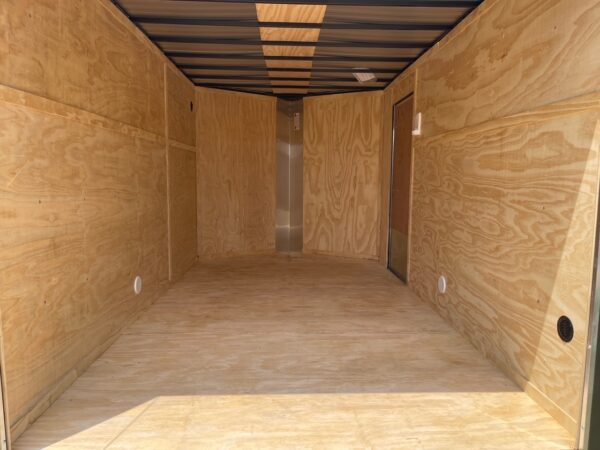 7×12 Tandem Axle Cargo Trailer – 16” On Center Floors, walls, and roof – Ramp Door – Side Door – Charcoal Gray - Image 5