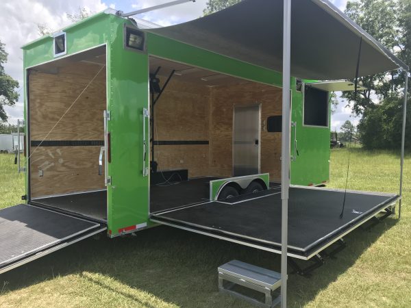 8.5x24 Tandem Axle Fishing Tournament Stage Trailer - 14 Foot Stage - TV Compartment - Image 10
