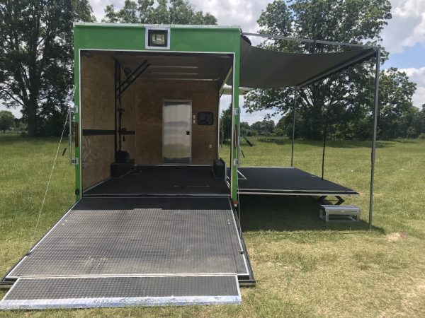 8.5x24 Tandem Axle Fishing Tournament Stage Trailer - 14 Foot Stage - TV Compartment - Image 15
