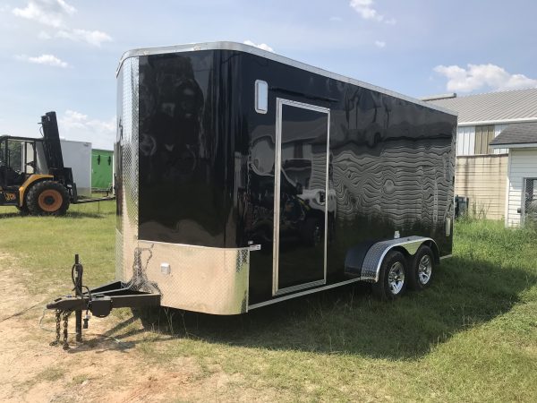 7x16 Tandem Axle Fishing Tournament Stage Trailer - 14 Foot Stage - Fold Up Front Rail - Image 2