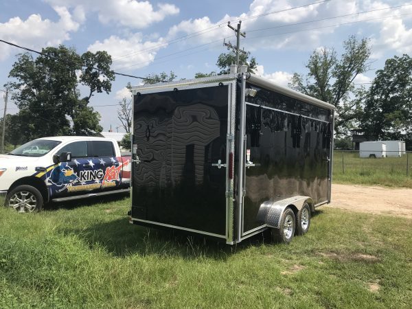 7x16 Tandem Axle Fishing Tournament Stage Trailer - 14 Foot Stage - Fold Up Front Rail - Image 4