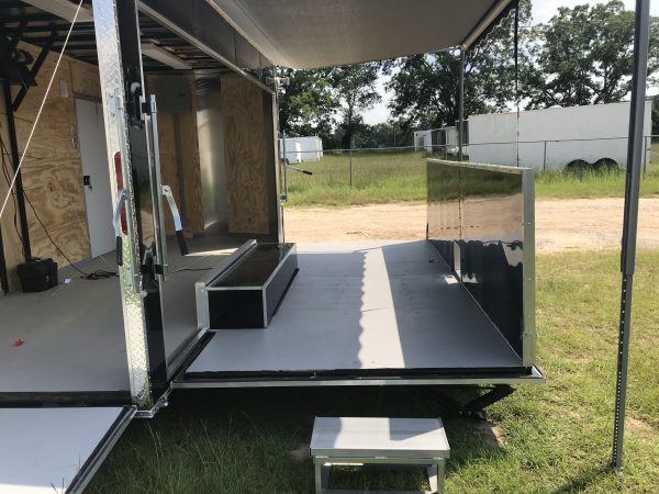 7x16 Tandem Axle Fishing Tournament Stage Trailer - 14 Foot Stage - Fold Up Front Rail - Image 7