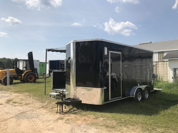 7x16 Tandem Axle Fishing Tournament Stage Trailer - 14 Foot Stage - Fold Up Front Rail - Image 8