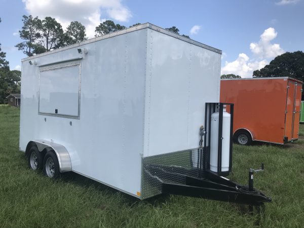 7x16 Tandem Axle Concession Trailer - Hood Range - Sinks - Propane Gas Lines