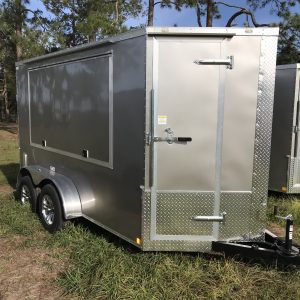 6x12 Tandem Axle - (2) 4'x8' lift up doors - Generator Compartment - Screwless Exterior