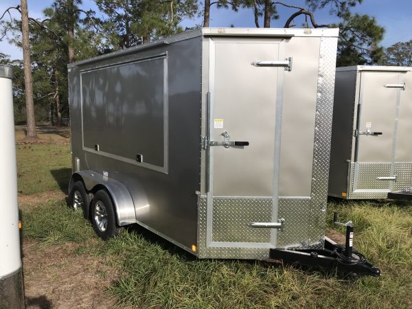 6x12 Tandem Axle - (2) 4'x8' lift up doors - Generator Compartment - Screwless Exterior