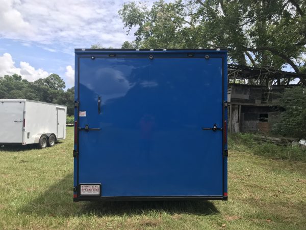 8.5x14 Tandem Axle Motorcycle Trailer - Rubber Tread Floor - E-Track - Cabinets - Finished Interior - Recessed Tire Compartment - Image 5