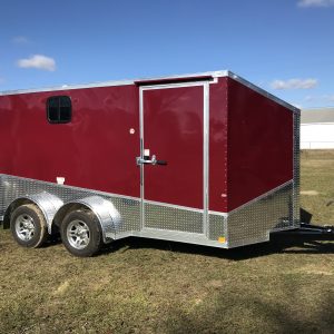 7x14 Tandem Axle Motorcycle Trailer - Tinted Windows - Alloy Wheels - Slanted Diamond Tread