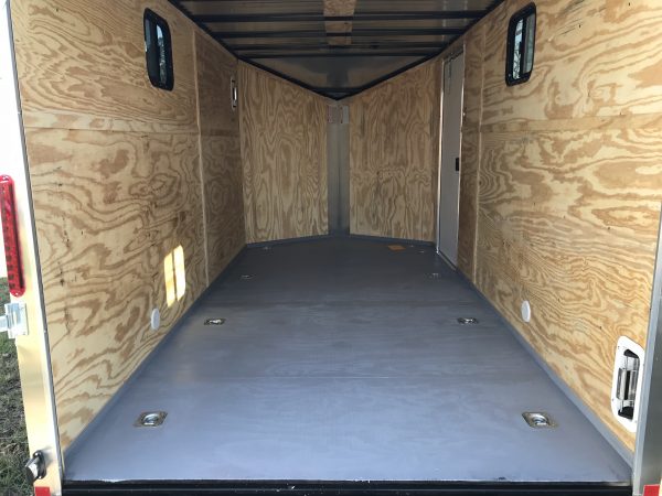 7x14 Tandem Axle Motorcycle Trailer - Tinted Windows - Alloy Wheels - Slanted Diamond Tread - Image 5