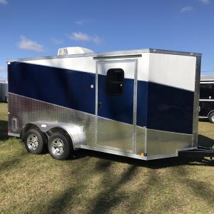 7×14 Tandem Axle Motorcycle Trailer – Finished Interior – Electrical – Cabinet with Drawers