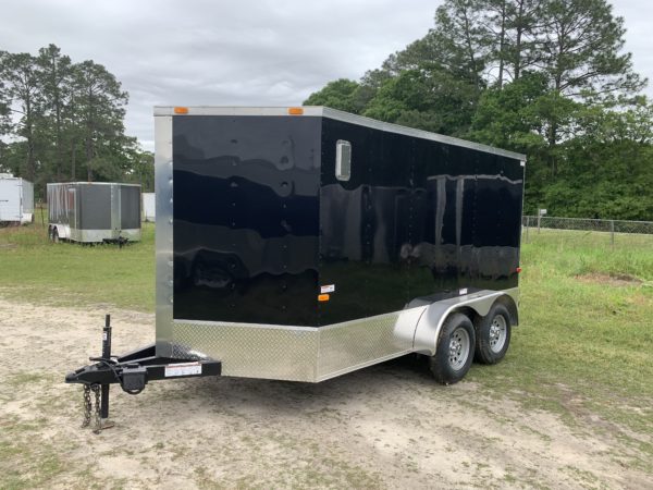 7x12 Tandem Axle Motorcycle Trailer - D-ring Tie downs - Stabilizer Jacks - 6 foot 3 inch - Image 2