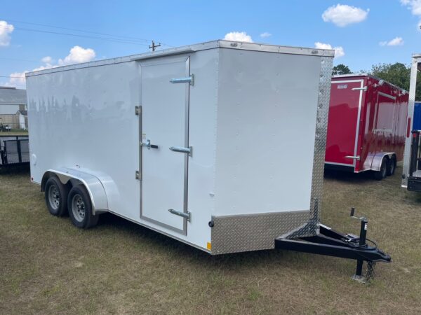 7x16 Tandem Axle - 6 Foot 6 Inch Interior - 16'' On center Floors & Walls - Ramp Door - Side Door