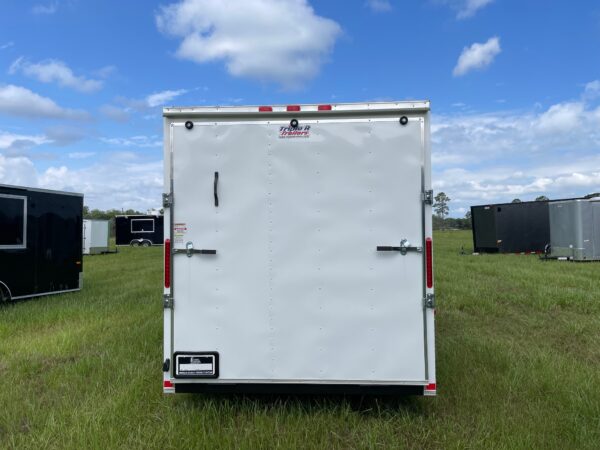 7x16 Tandem Axle Trailer - 16'' On Center Floors - Walls - Roof - V-nose - Ramp Door - Side Door - 7 Foot Ceiling - Image 3