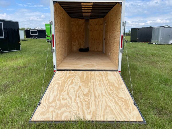 7x16 Tandem Axle Trailer - 16'' On Center Floors - Walls - Roof - V-nose - Ramp Door - Side Door - 7 Foot Ceiling - Image 4