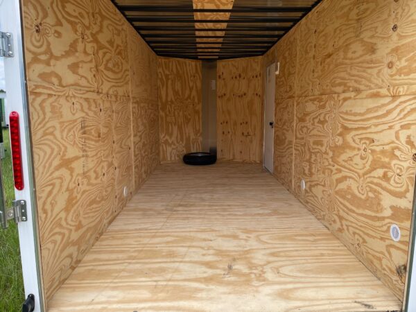 7x16 Tandem Axle Trailer - 16'' On Center Floors - Walls - Roof - V-nose - Ramp Door - Side Door - 7 Foot Ceiling - Image 5