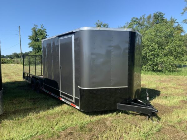 8.5 x 24 Tandem axle Hybrid Trailer - 10 Foot Enclosed - 14 Foot Open Deck