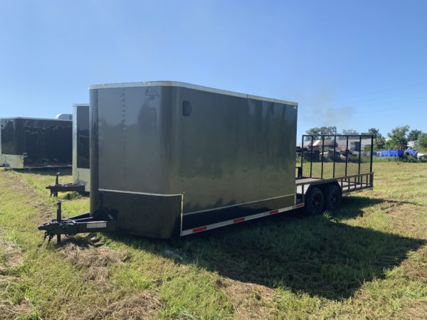 8.5 x 24 Tandem axle Hybrid Trailer - 10 Foot Enclosed - 14 Foot Open Deck - Image 2