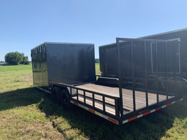 8.5 x 24 Tandem axle Hybrid Trailer - 10 Foot Enclosed - 14 Foot Open Deck - Image 3