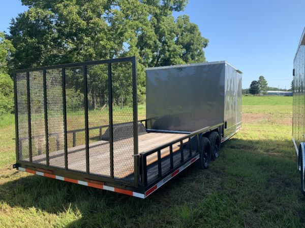 8.5 x 24 Tandem axle Hybrid Trailer - 10 Foot Enclosed - 14 Foot Open Deck - Image 4