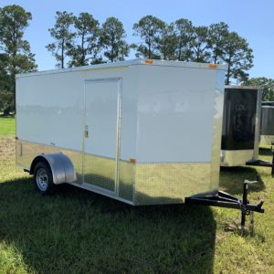 7 x 12 Single Axle - Motorcycle Trailer - D-Rings - Stabilizer Jacks - 6 Foot 3 Inch