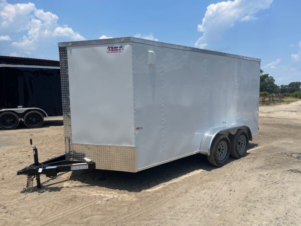 7×14 Tandem Axle Trailer – 16” On Center Floors & Walls – V-nose – Ramp Door – Side Door - Image 2