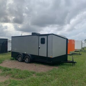 7x16 Tandem Axle Motorcycle Trailer - Finished Interior - Electrical - Cabinets