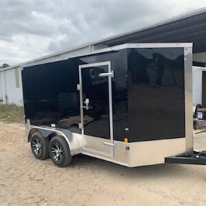 6×12 Tandem Axle Motorcycle Hauler – Chrome Wheels – Insulated roof liner