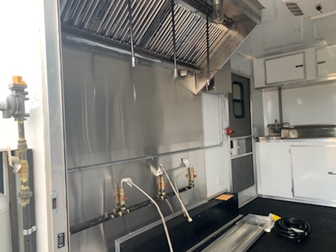 suppression 5x14 tandem axle concession sink hood lines package gas trailer range fire system