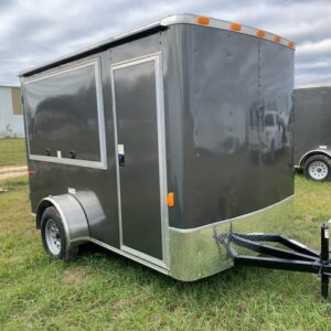 6×10 Single Axle Concession Series - 24'' RV Door - A/C Brace - White Vinyl Interior