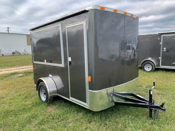 6×10 Single Axle Concession Series - 24'' RV Door - A/C Brace - White Vinyl Interior