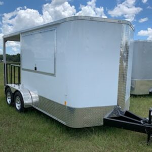 7x14 Tandem Axle Porch Concession Trailer - Electrical - Sink Package - Finished Interior